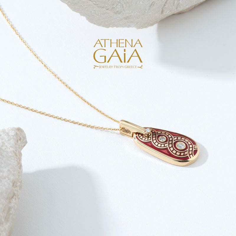 Eternal Braid Enamel Pendant Necklace - 18k Gold Necklace