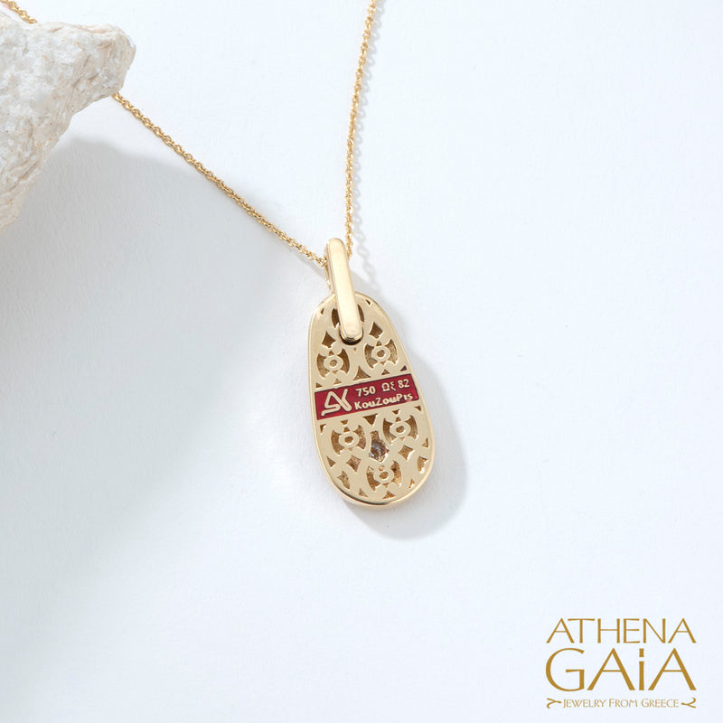 Eternal Braid Enamel Pendant Necklace - 18k Gold Necklace