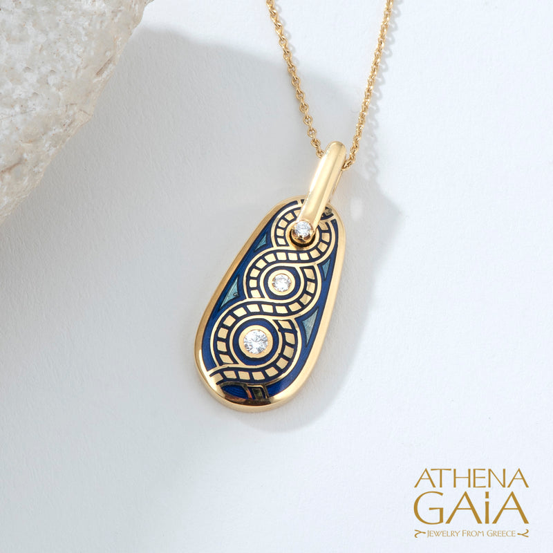 Eternal Braid Enamel Pendant Necklace - 18k Gold Necklace