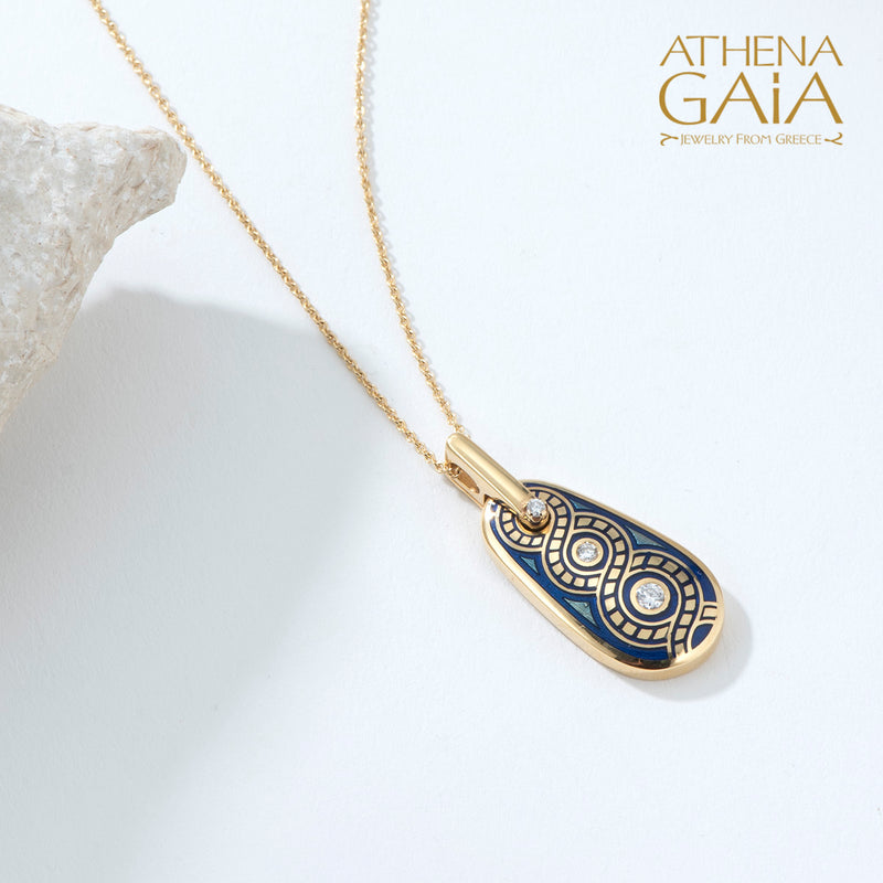 Eternal Braid Enamel Pendant Necklace - 18k Gold Necklace
