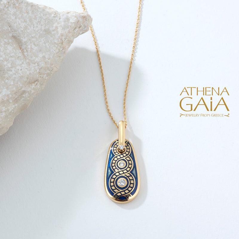 Eternal Braid Enamel Pendant Necklace - 18k Gold Necklace