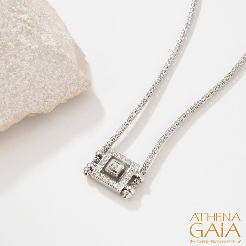 Shadow and Light Symmetry Fall Necklace - 18k Gold Necklace