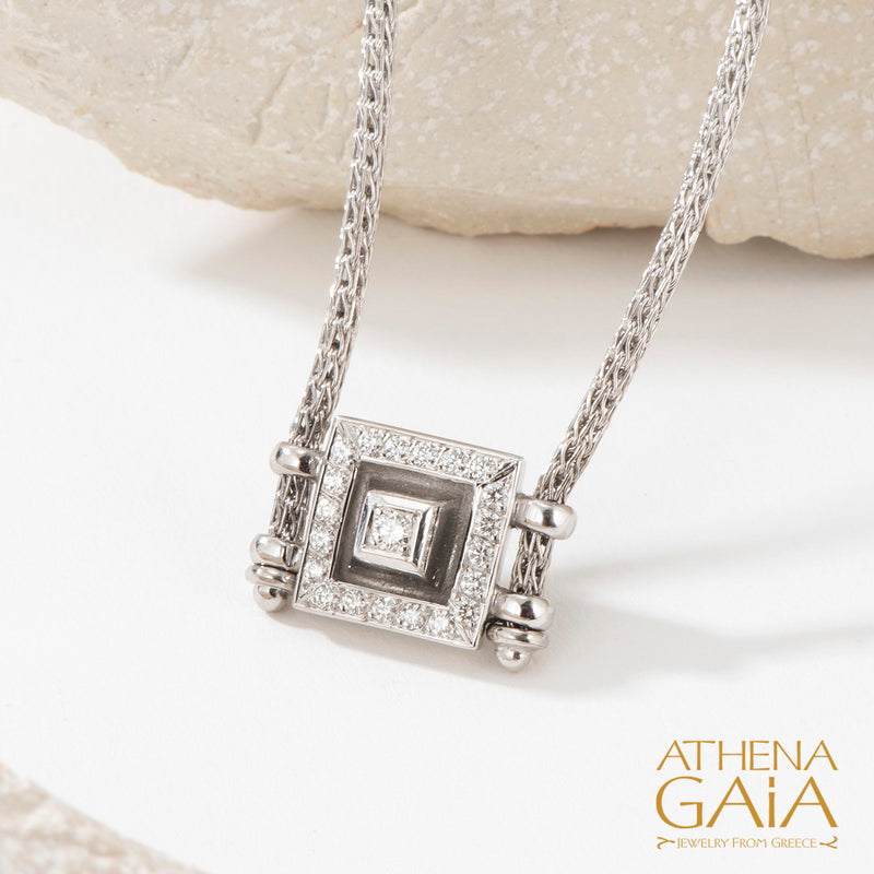 Shadow and Light Symmetry Fall Necklace - 18k Gold Necklace