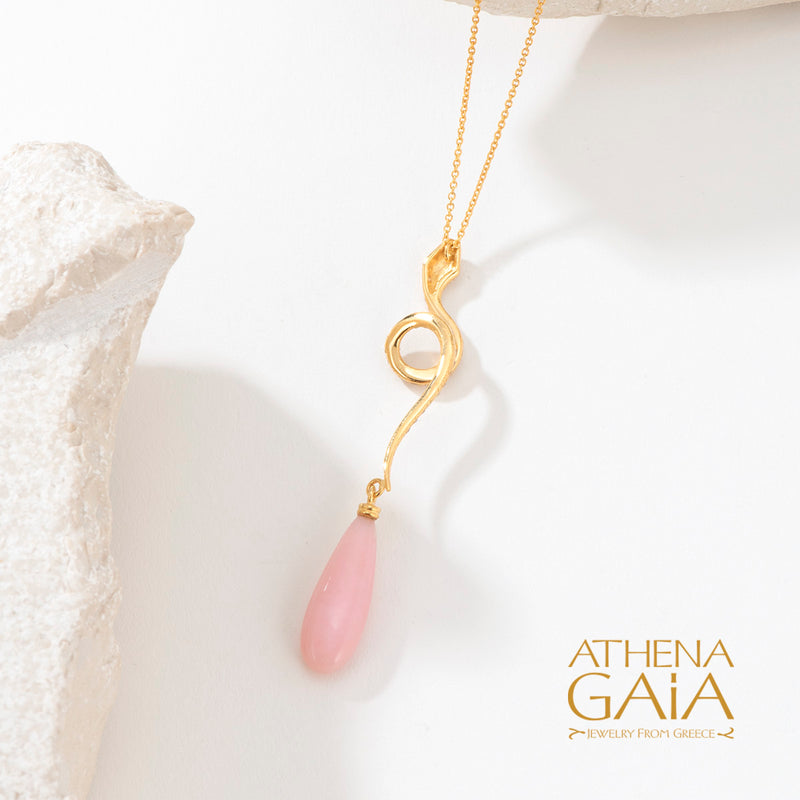 Mythology Snake Diamond Pendant Necklace  - 18k Gold Necklace