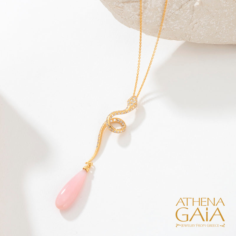 Mythology Snake Diamond Pendant Necklace  - 18k Gold Necklace