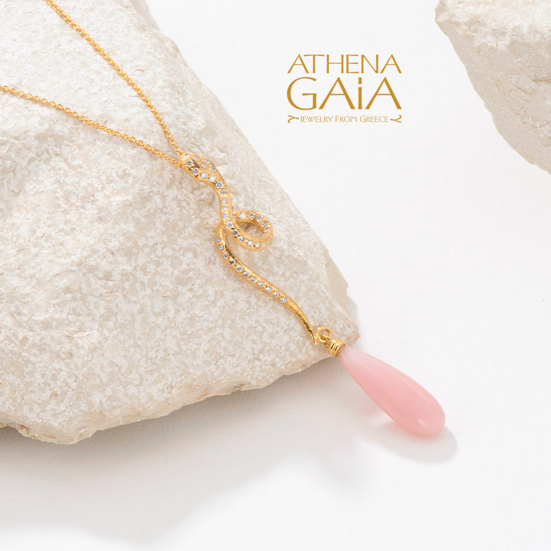 Mythology Snake Diamond Pendant Necklace  - 18k Gold Necklace