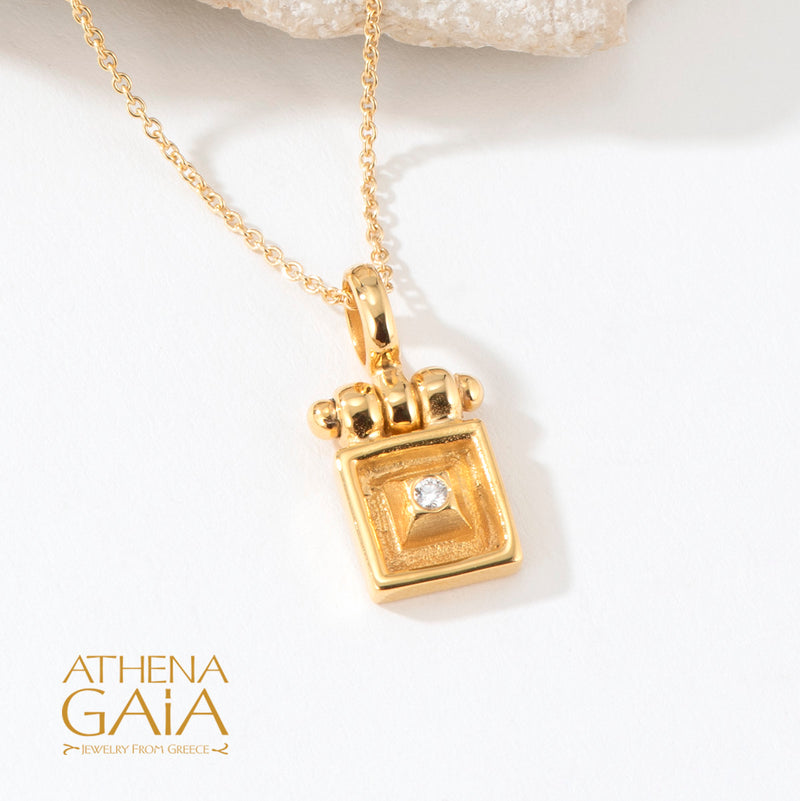 Shadow And Light Symmetry Pendant - 18k Gold Pendant