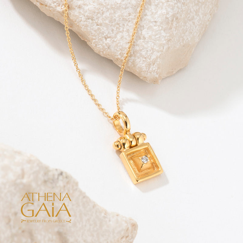 Shadow And Light Symmetry Pendant - 18k Gold Pendant