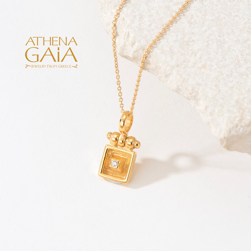 Shadow And Light Symmetry Pendant - 18k Gold Pendant