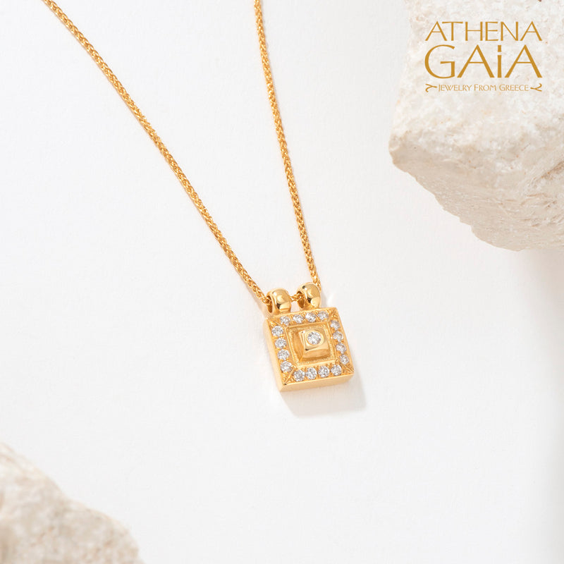 Shadow And Light Symmetry Necklace - 18k Gold Necklace