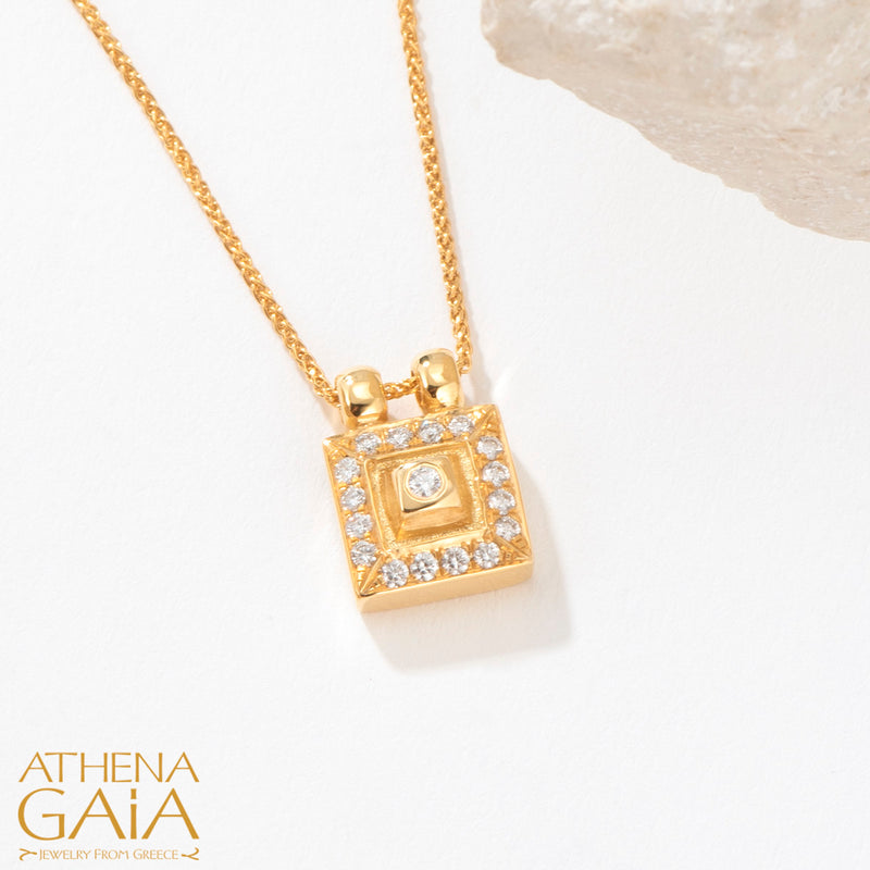 Shadow And Light Symmetry Necklace - 18k Gold Necklace