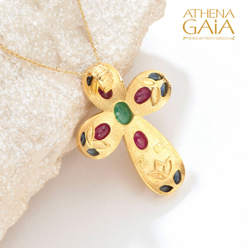 Large Imperial Cross - 18k Gold - Pomme Byzantine Cross