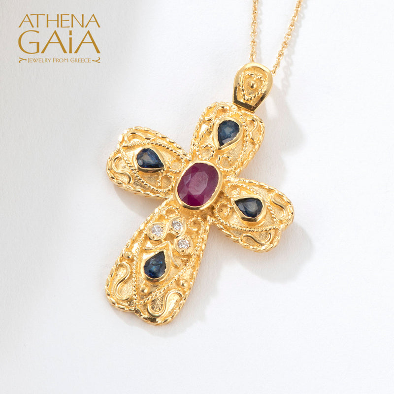 Regal Cross - 18k Gold - Pomme Byzantine Cross