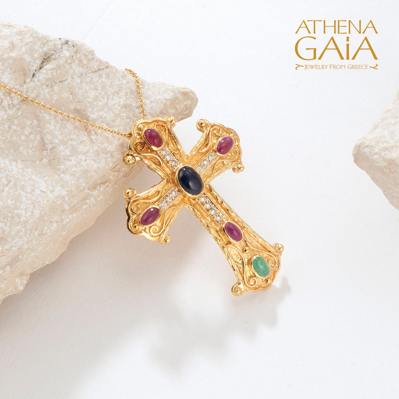 Imperial Flared Cross - 18k Gold - Latin Byzantine Cross