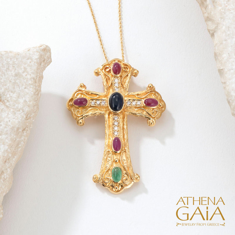 Imperial Flared Cross - 18k Gold - Latin Byzantine Cross