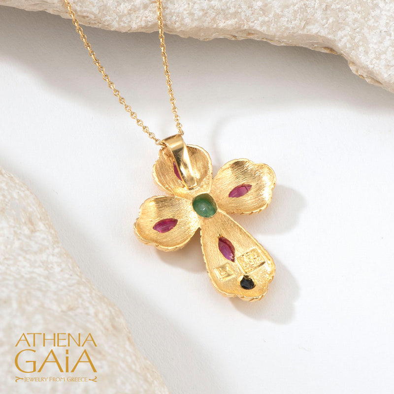 Regal Pointed Cross - 18k Gold - Pomme Byzantine Cross