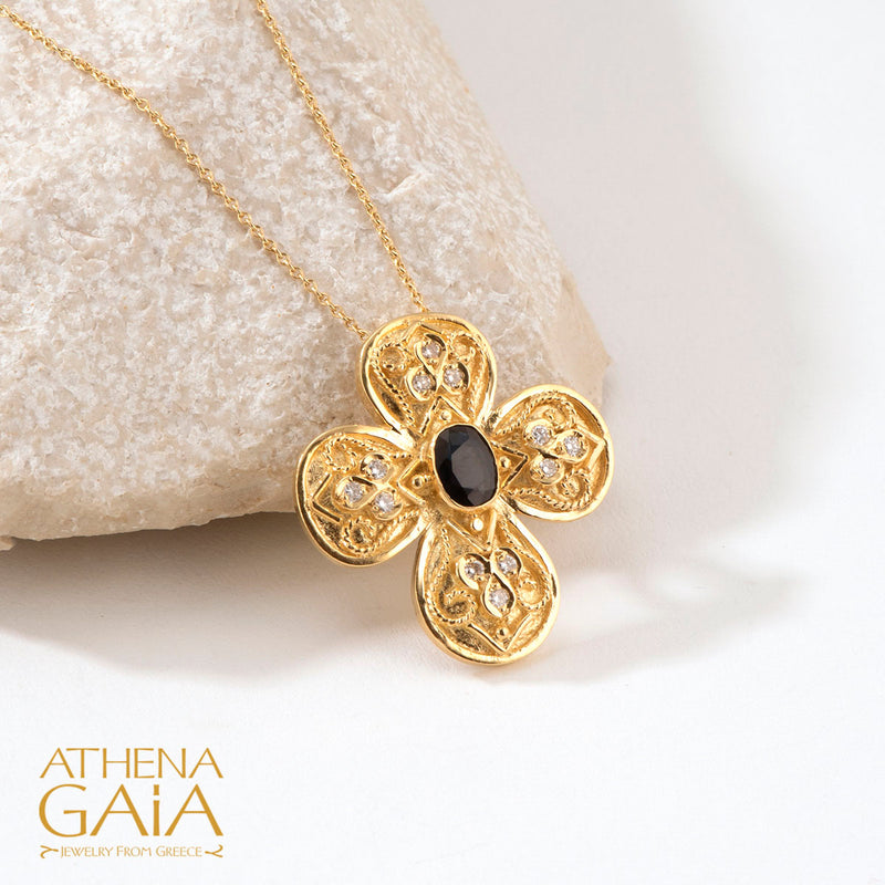 Imperial Pomme Cross - 18k Gold - Byzantine Cross