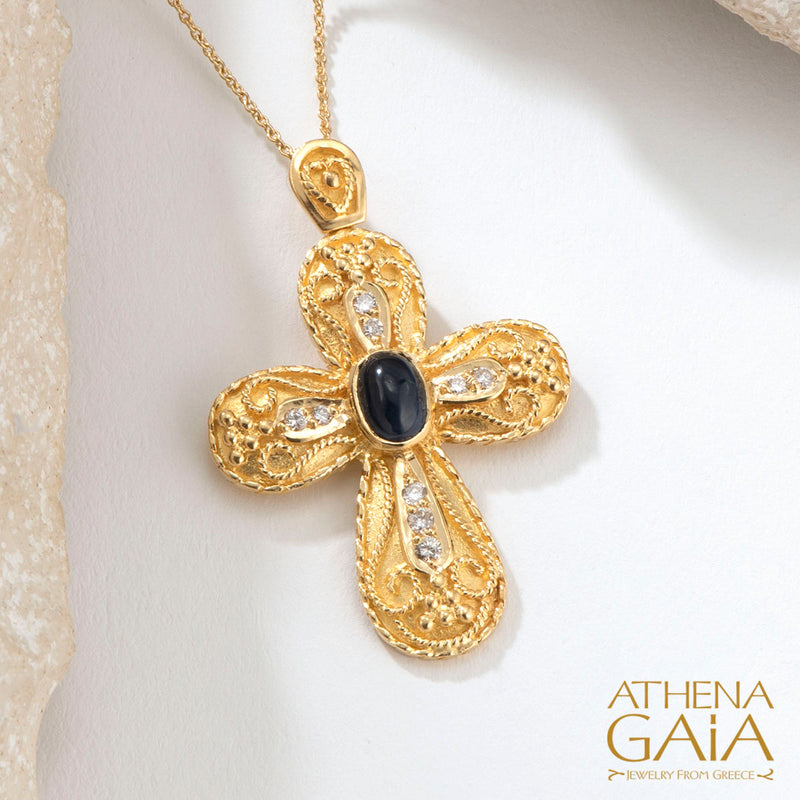 Regal Imperial Pomme Cross - 18k Gold - Byzantine Cross