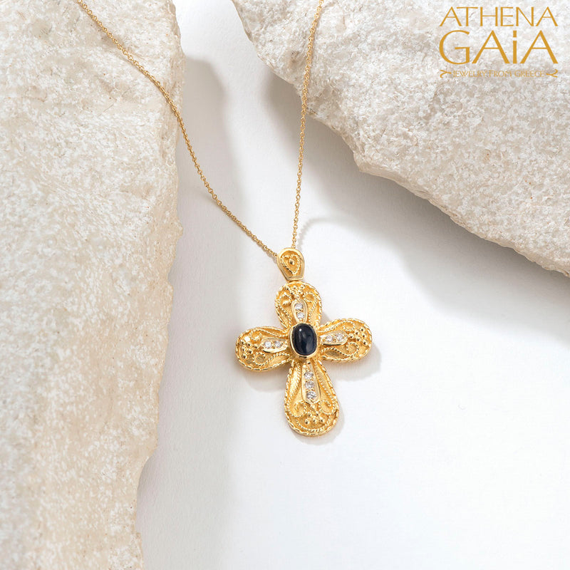 Regal Imperial Pomme Cross - 18k Gold - Byzantine Cross