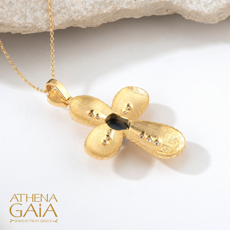 Regal Imperial Pomme Cross - 18k Gold - Byzantine Cross