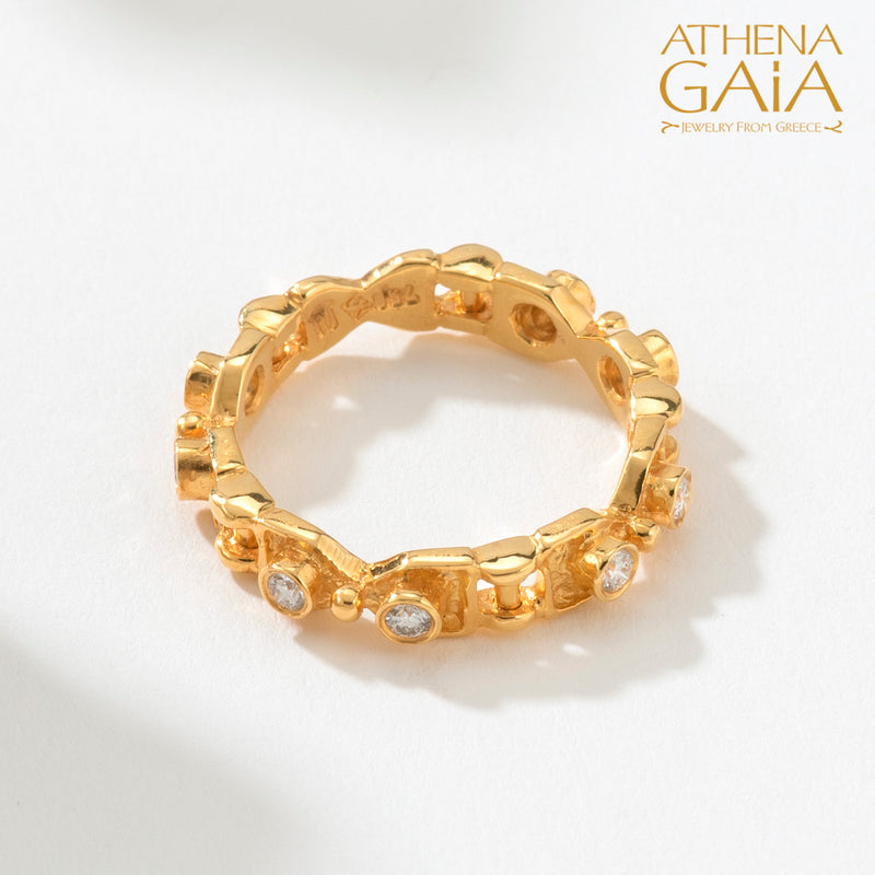 Greek-jewelry promise ring in 18k gold