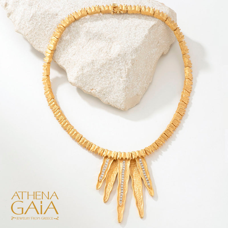 Veiled Earth Scripts "Stalactites" Necklace - 18k Gold Necklace