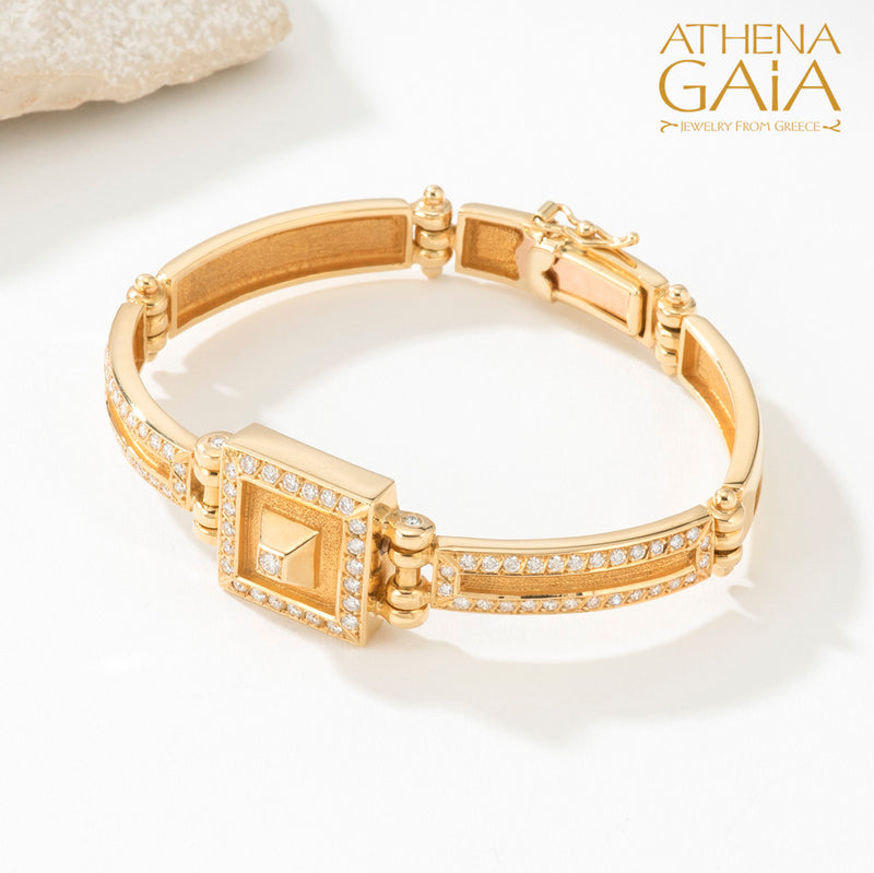 Shadow and Light Double Row Diamond Bracelet