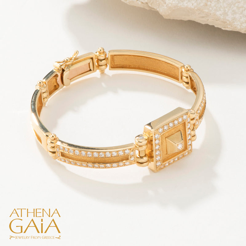 Shadow and Light Double Row Diamond Bracelet