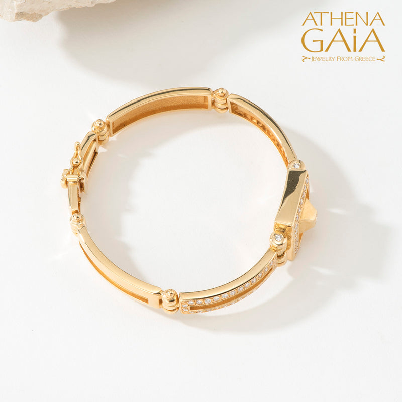 Shadow and Light Double Row Diamond Bracelet