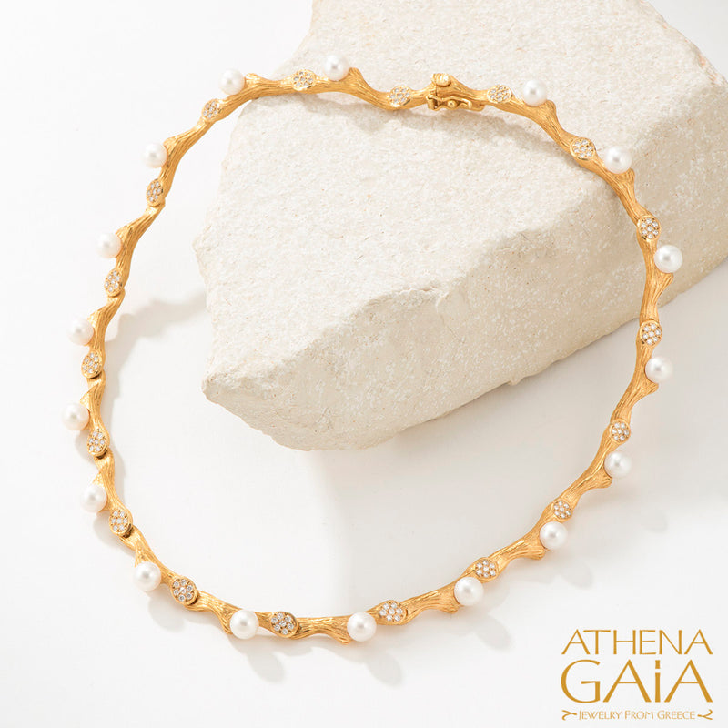 Four Seasons Full Winter Pearl Necklace - 18k Gold - Pearl Necklace