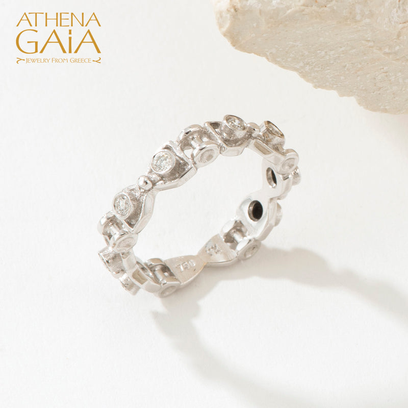 Diamond Band Ring - 18k Gold Ring - Stackable Ring