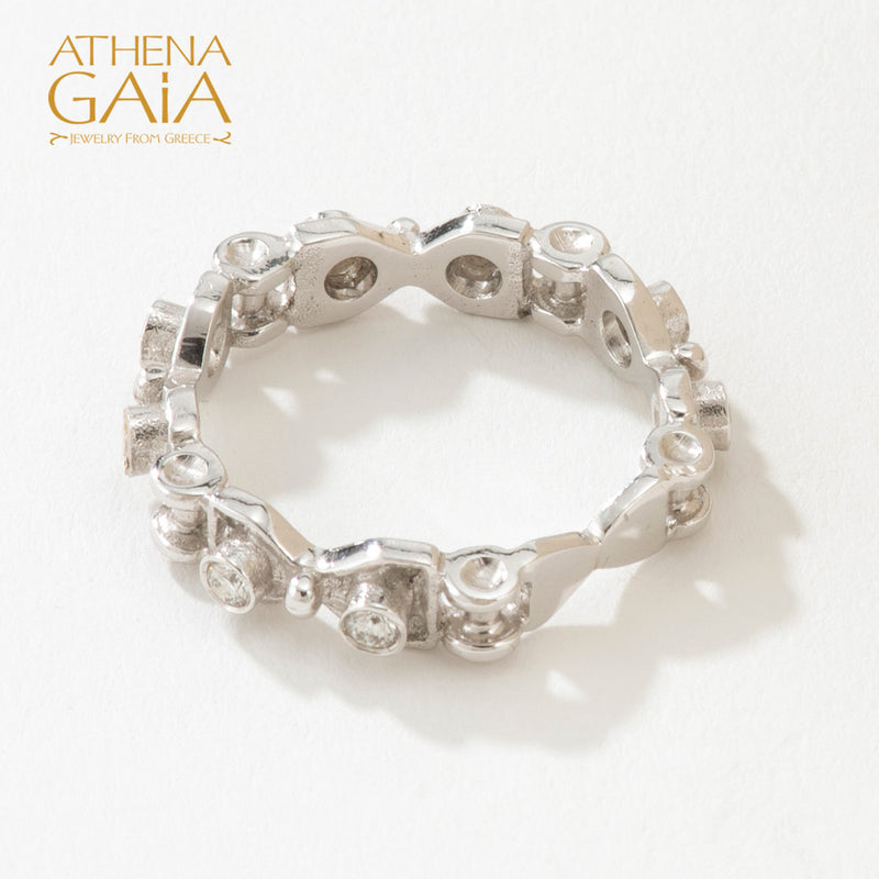 Diamond Band Ring - 18k Gold Ring - Stackable Ring