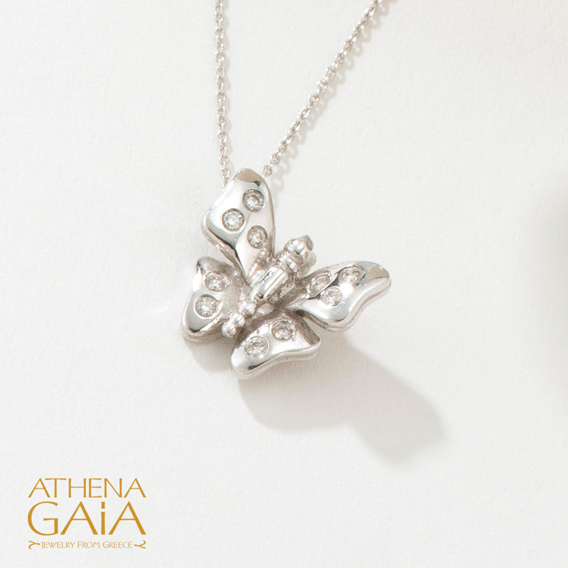 Herbs Butterfly Necklace - 18k Gold Necklace