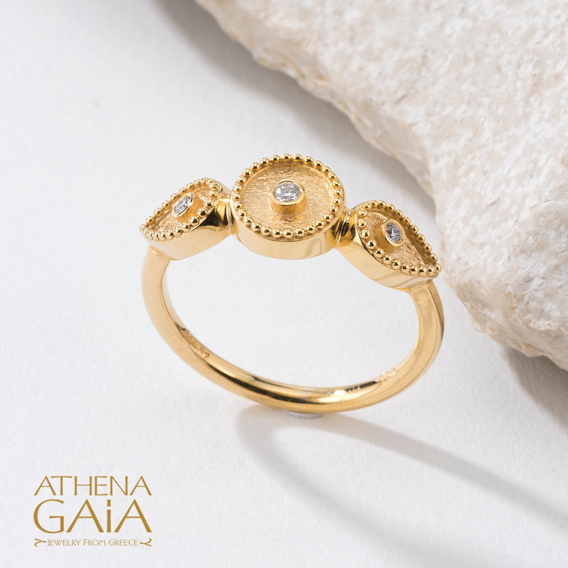 Geometric Sundown Ring - 18k Gold Ring