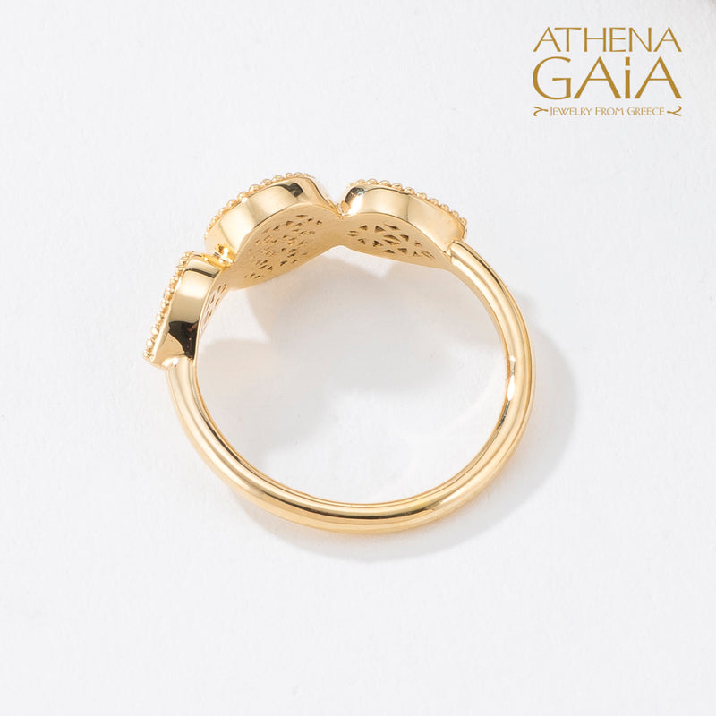 Geometric Sundown Ring - 18k Gold Ring
