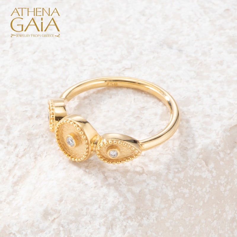 Geometric Sundown Ring - 18k Gold Ring