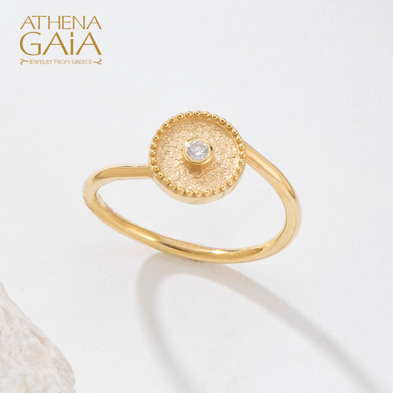 Geometric Single Circle Ring - 18k Gold Ring