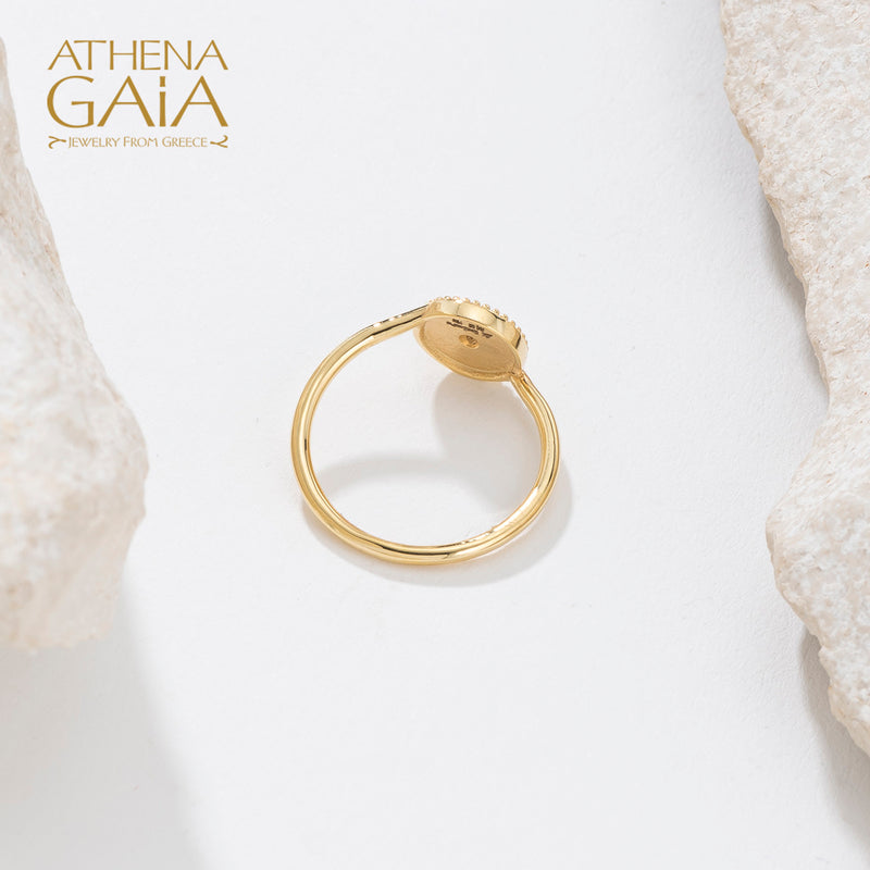 Geometric Single Circle Ring - 18k Gold Ring