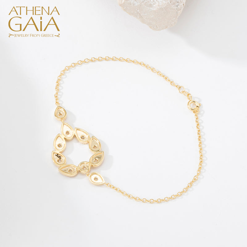 Geometric Open Circle Drops Bracelet - 18k Gold Bracelet
