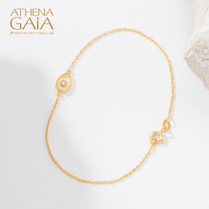 Geometric Single Drop Bracelet - 18k Gold Bracelet