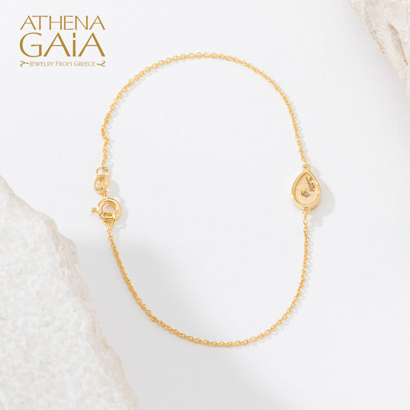 Geometric Single Drop Bracelet - 18k Gold Bracelet