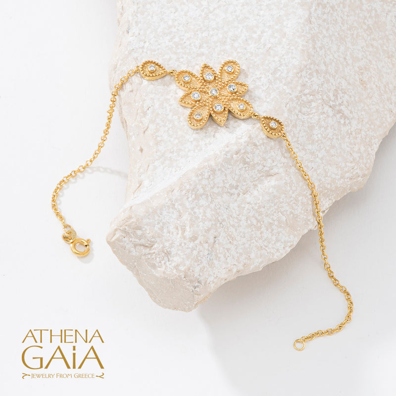 Geometric Closed Circle Drops Bracelet - 18k Gold Bracelet