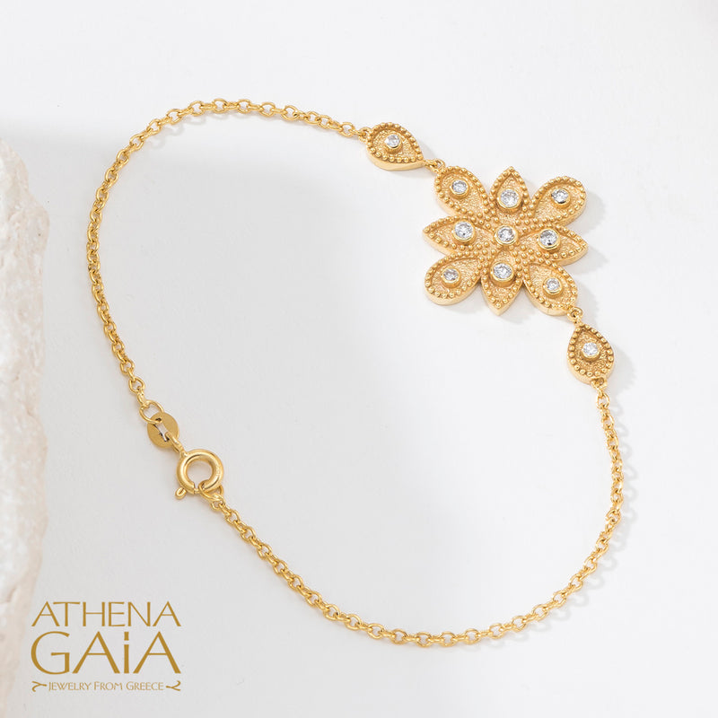 Geometric Closed Circle Drops Bracelet - 18k Gold Bracelet