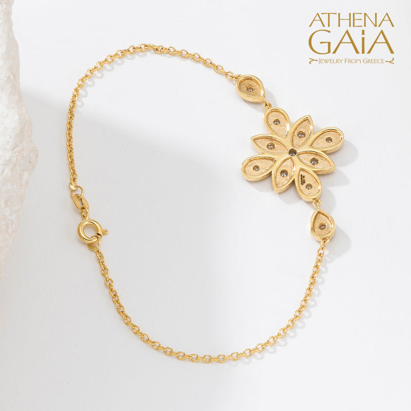 Geometric Closed Circle Drops Bracelet - 18k Gold Bracelet