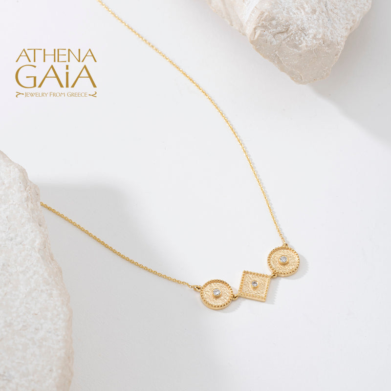 Geometric Light Necklace - 18k Gold Necklace