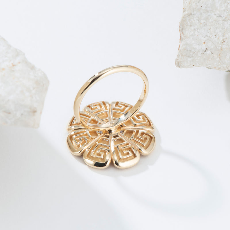 Mythical Anemone Key Petal Ring - 18k Gold Ring - Cocktail Ring