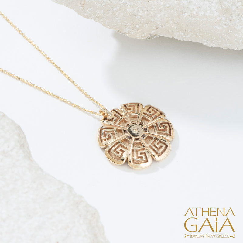 Mythical Anemone Key Pendant Necklace - 18k Gold Necklace