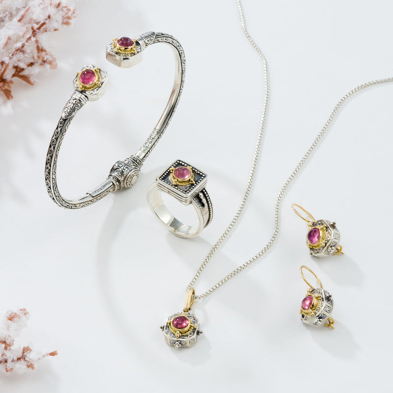 Cyclades Square Earrings - 18k Gold & Sterling Silver Earrings - French Wire Earrings