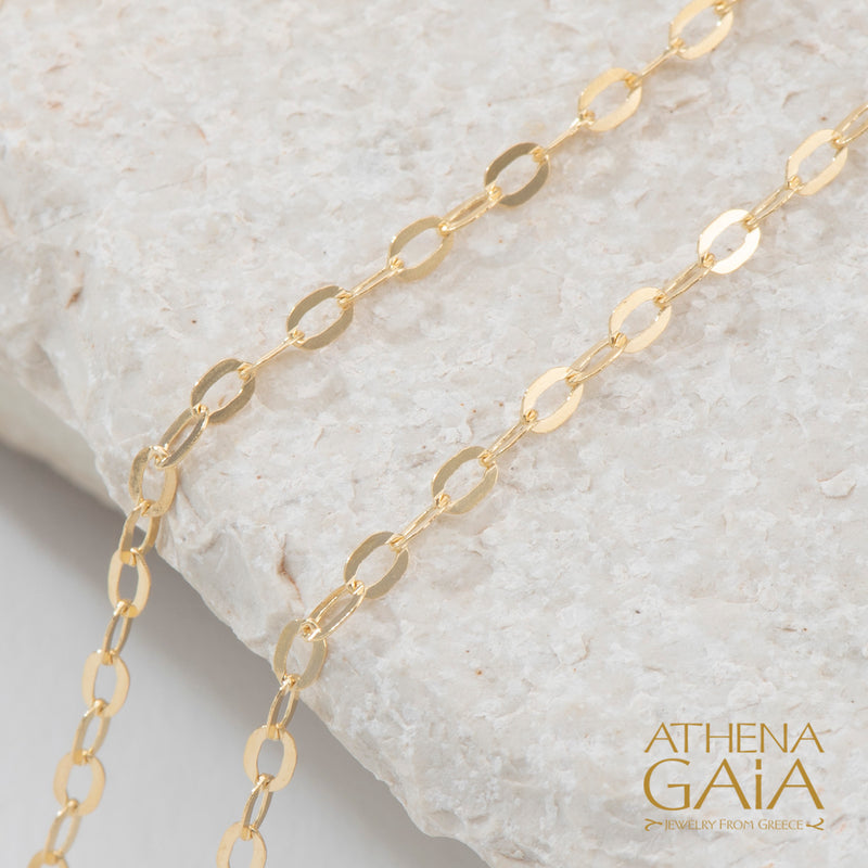 14k Gold Oval Patiti Chain