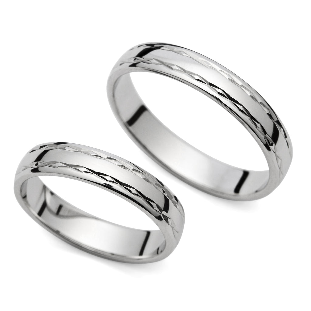 Al'Oro Wedding Band Set (4057): Athena Gaia Greek Jewelry